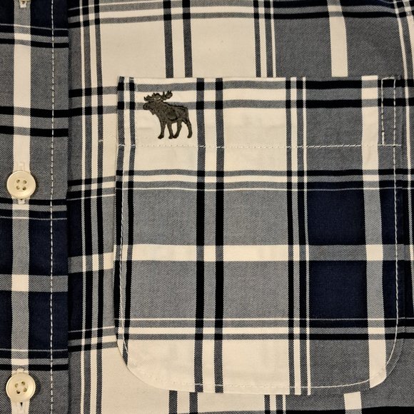 Abercrombie & Fitch Men's Muscle Large Long Sleeve Button Down Plaid Shirt - Picture 6 of 14